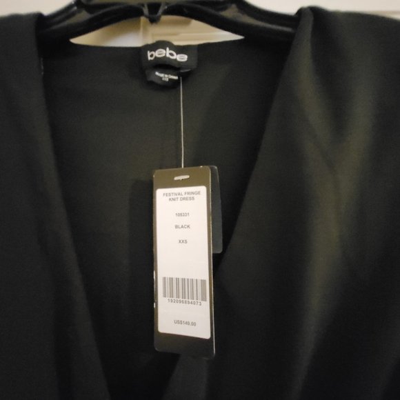 NEW WITH TAGS BEBE FESTIVAL FRINGE KNIT DRESS XXS - Picture 5 of 10